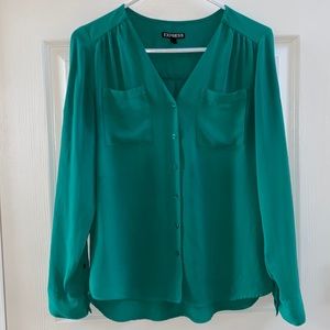 Express Blouse Lightweight Green Size S.